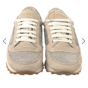 Brunello Cucinelli Taupe and Light Gray Sneakers